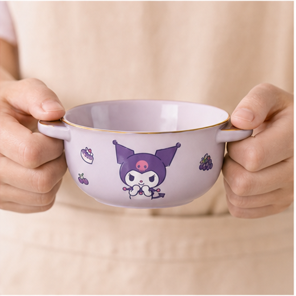 サンリオキャラクター 両手付き陶器キッズボウル