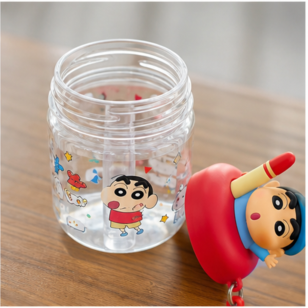 クレヨンしんちゃん 立体ふた付きストローボトル