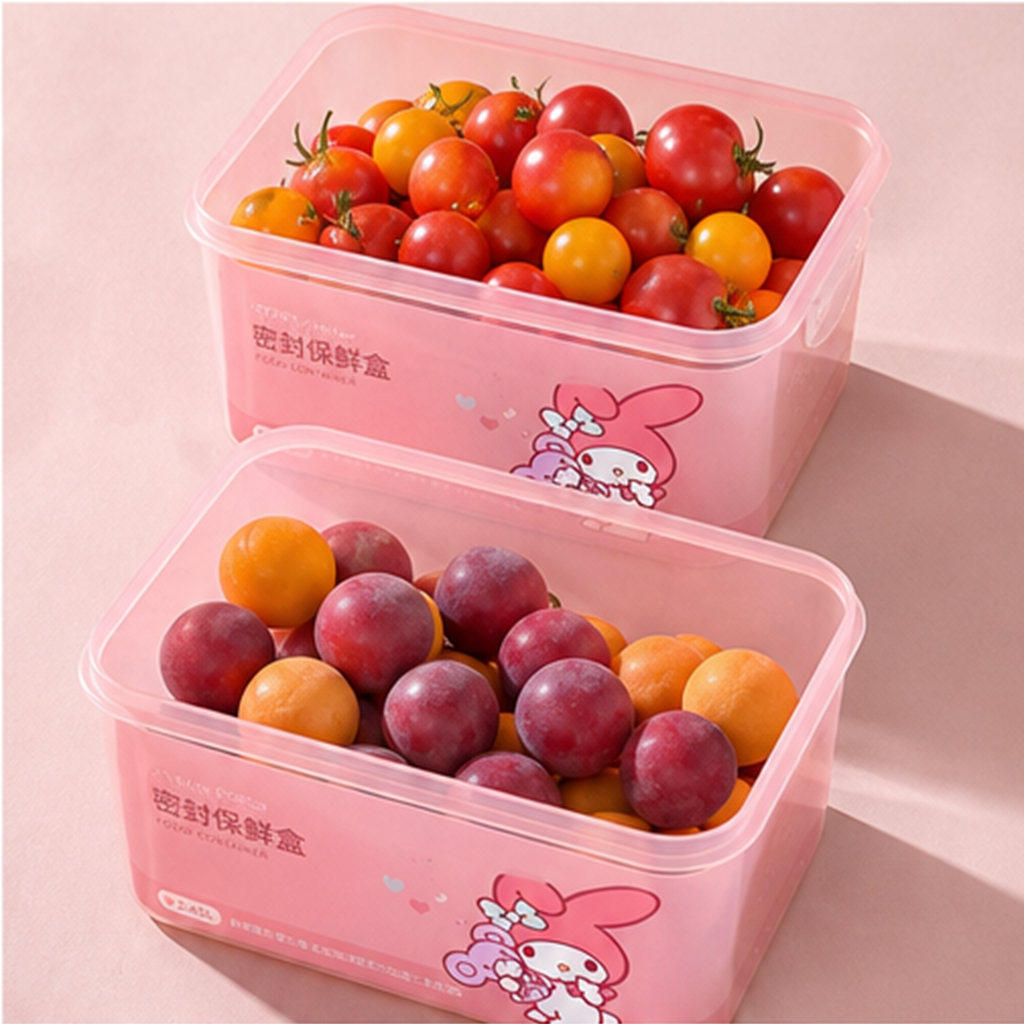 マイメロディ 2.45L 密封フードコンテナ 2個セット ピンク