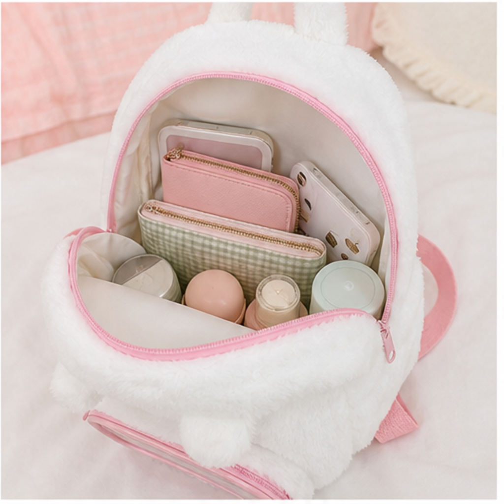 ちいかわ もこもこフェイスリュック ピンク