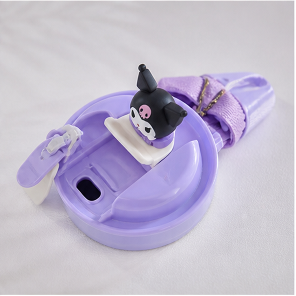 クロミ 480ml 304ステンレス 保温カップ ストラップ付き パープル
