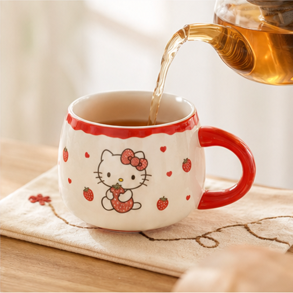 ハローキティ ふた付き陶器マグ 400ml