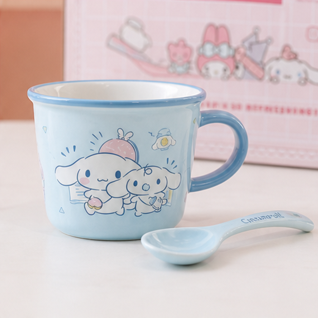 シナモロール セラミック食器 4点ギフトセット ブルー
