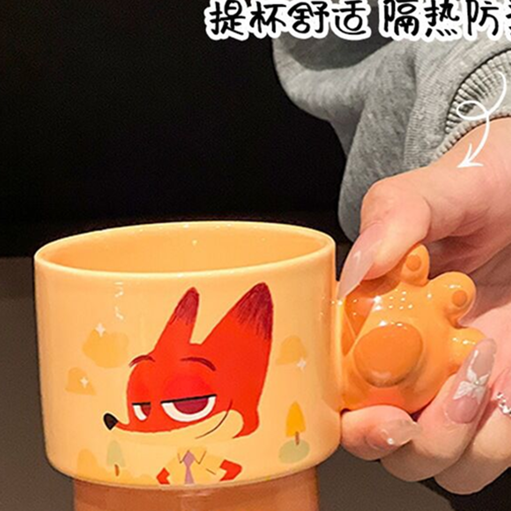 ディズニー ズートピア ニック 肉球ハンドル セラミックマグ 300ml オレンジ
