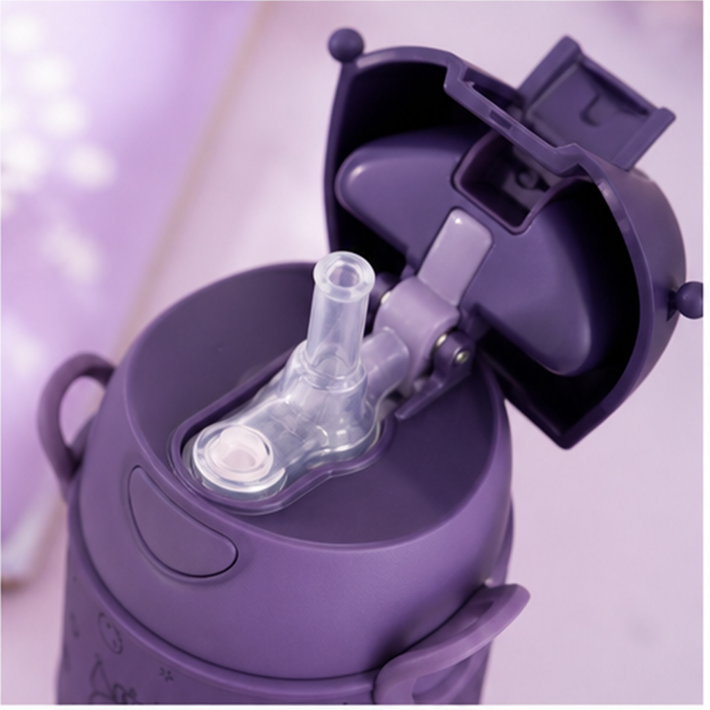 クロミ 560ml 316ステンレス ストロー保温ボトル パープル
