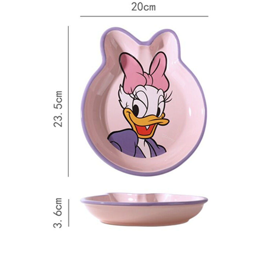 ディズニー デイジーダック 異形セラミックプレート ピンク 約20×23.5cm
