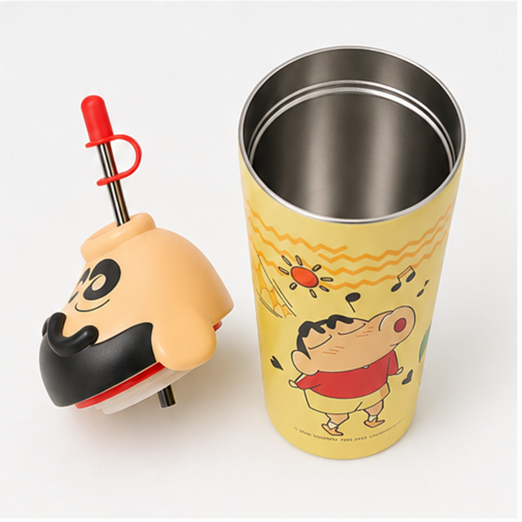 クレヨンしんちゃん 635ml 立体ふた付き 316ステンレス ストローボトル
