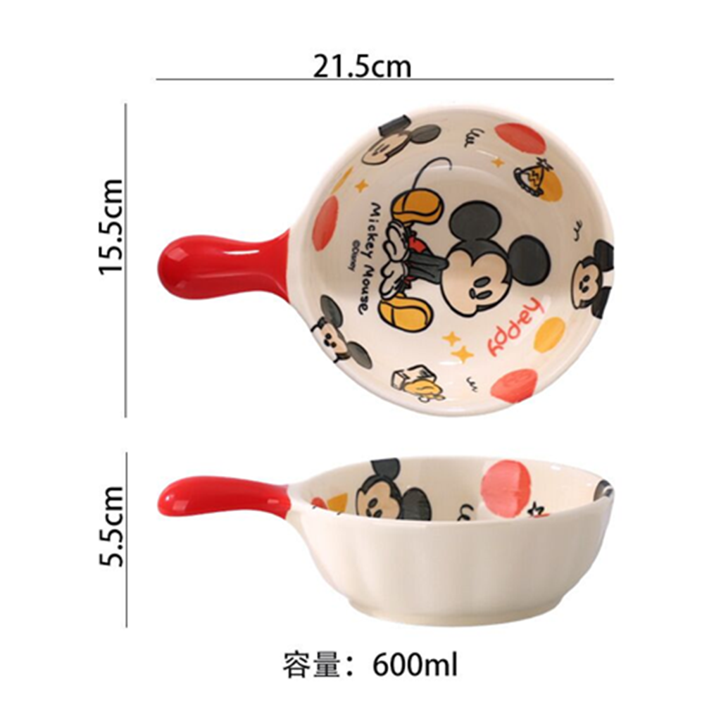ディズニー ミッキーマウス 600ml セラミックハンドルボウル レッド