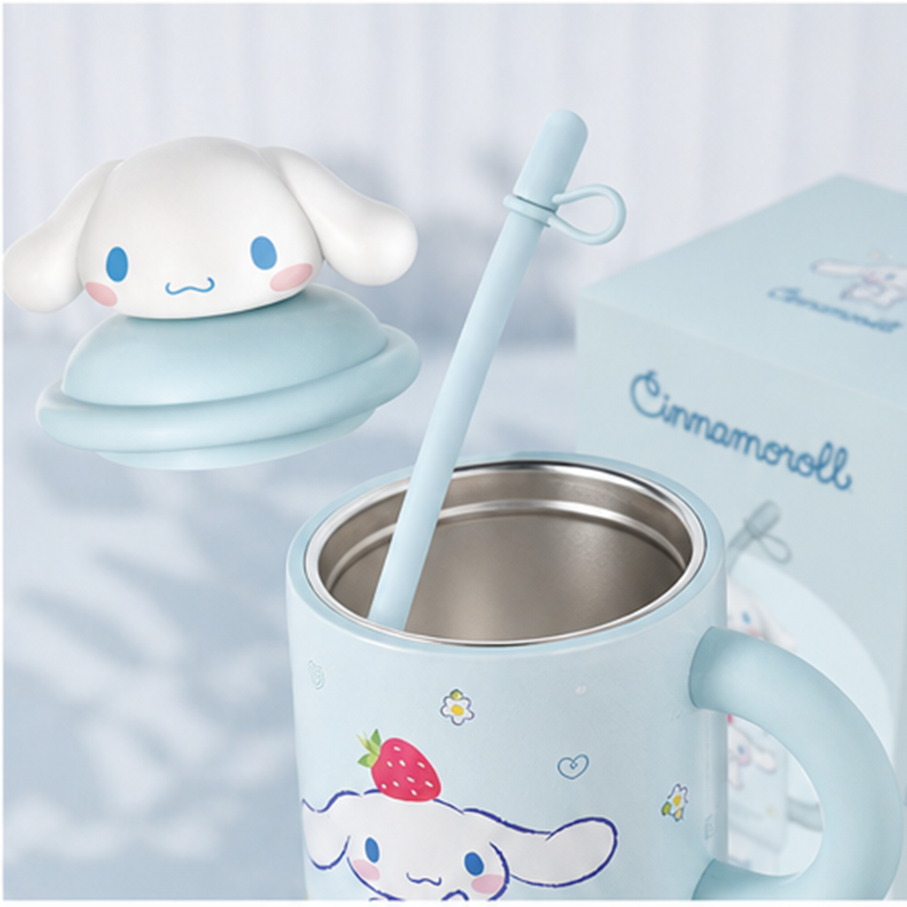 シナモロール 650ml 316ステンレス ストロー付き保温タンブラー ブルー