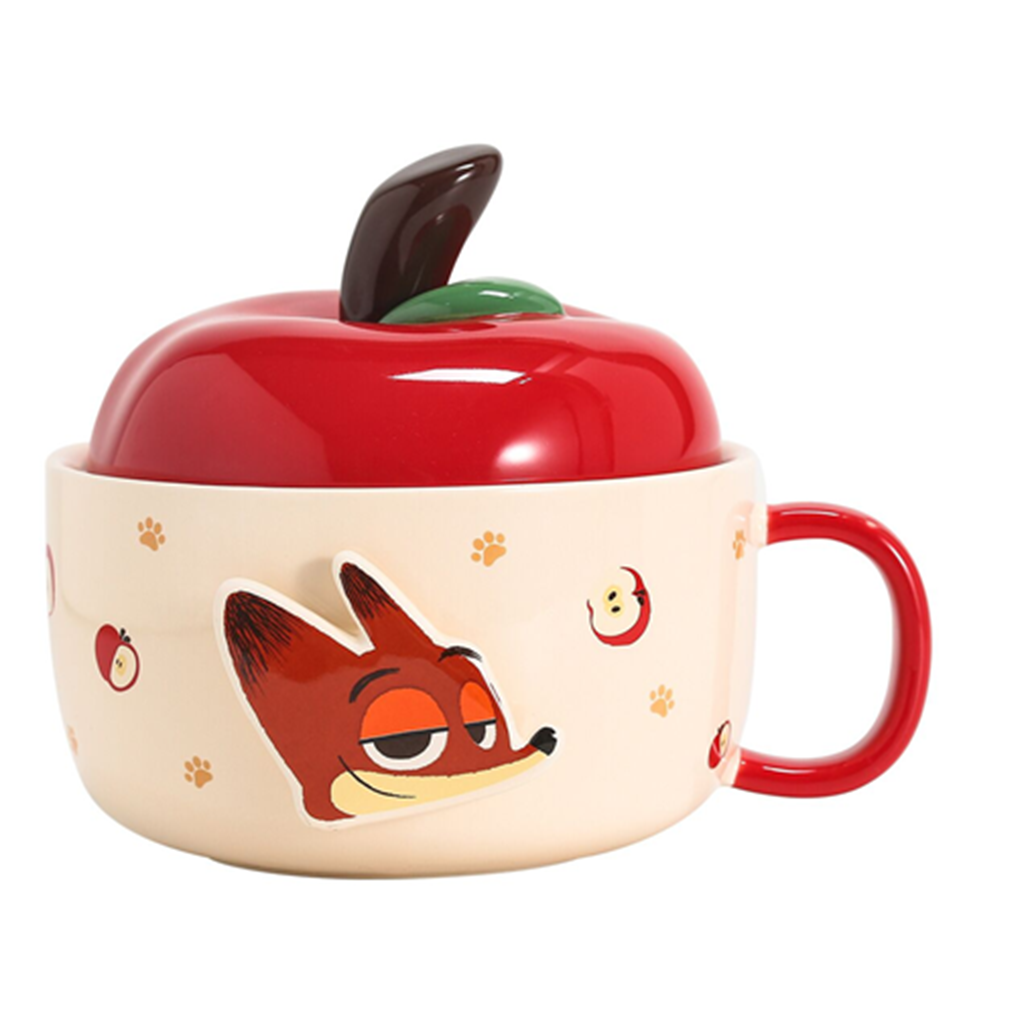 ディズニー ズートピア ニック 1050ml りんご型ふた付き セラミックボウル