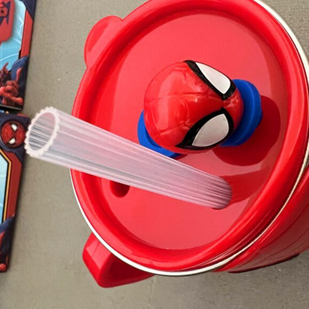 スパイダーマン ふた付きストローカップ 320ml レッド