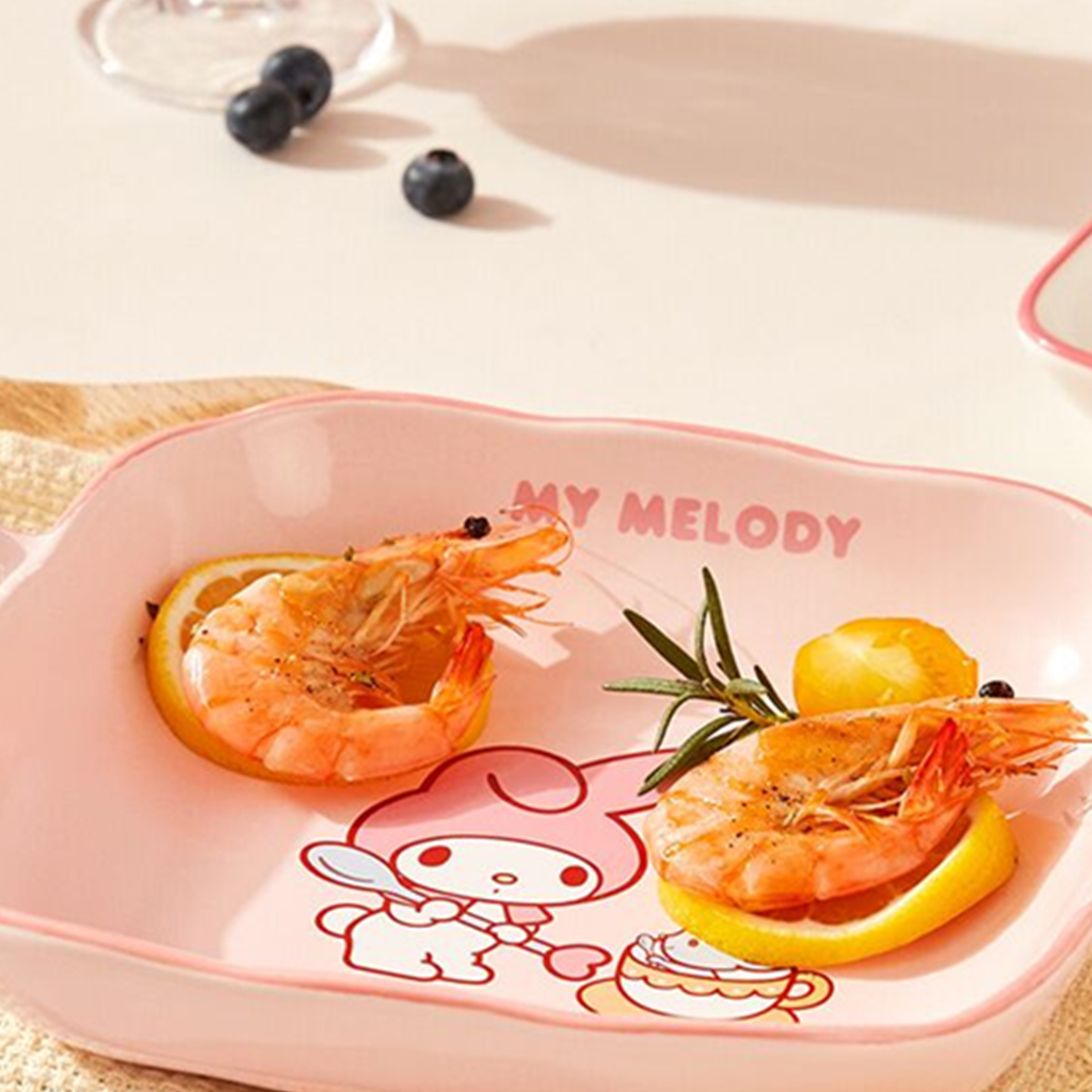 マイメロディ 両手付きセラミックベイクプレート 670ml ピンク