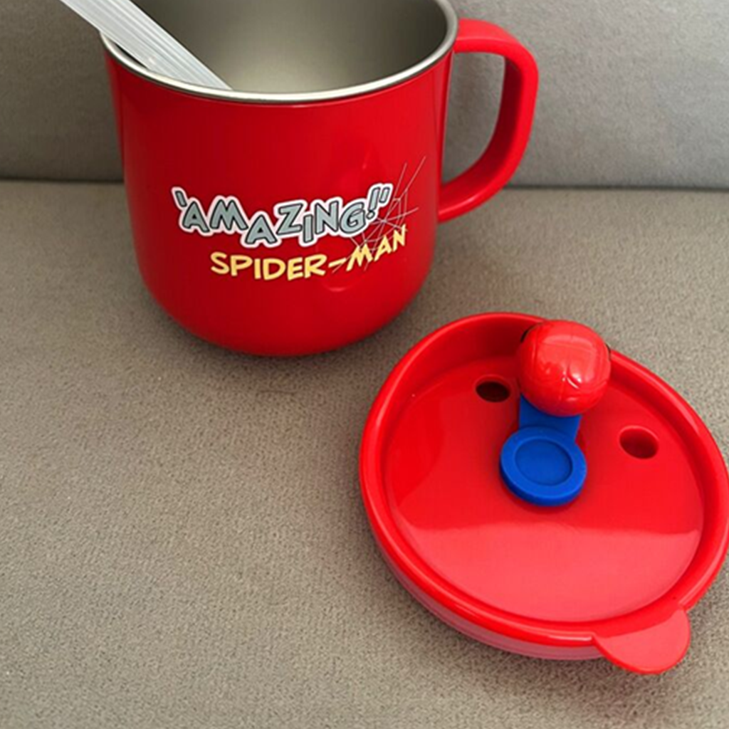 スパイダーマン ふた付きストローカップ 320ml レッド