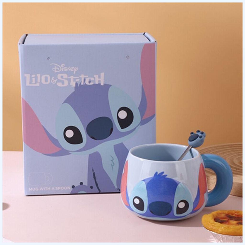 ディズニー スティッチ セラミックマグ スプーン＆ギフトボックス付き ブルー