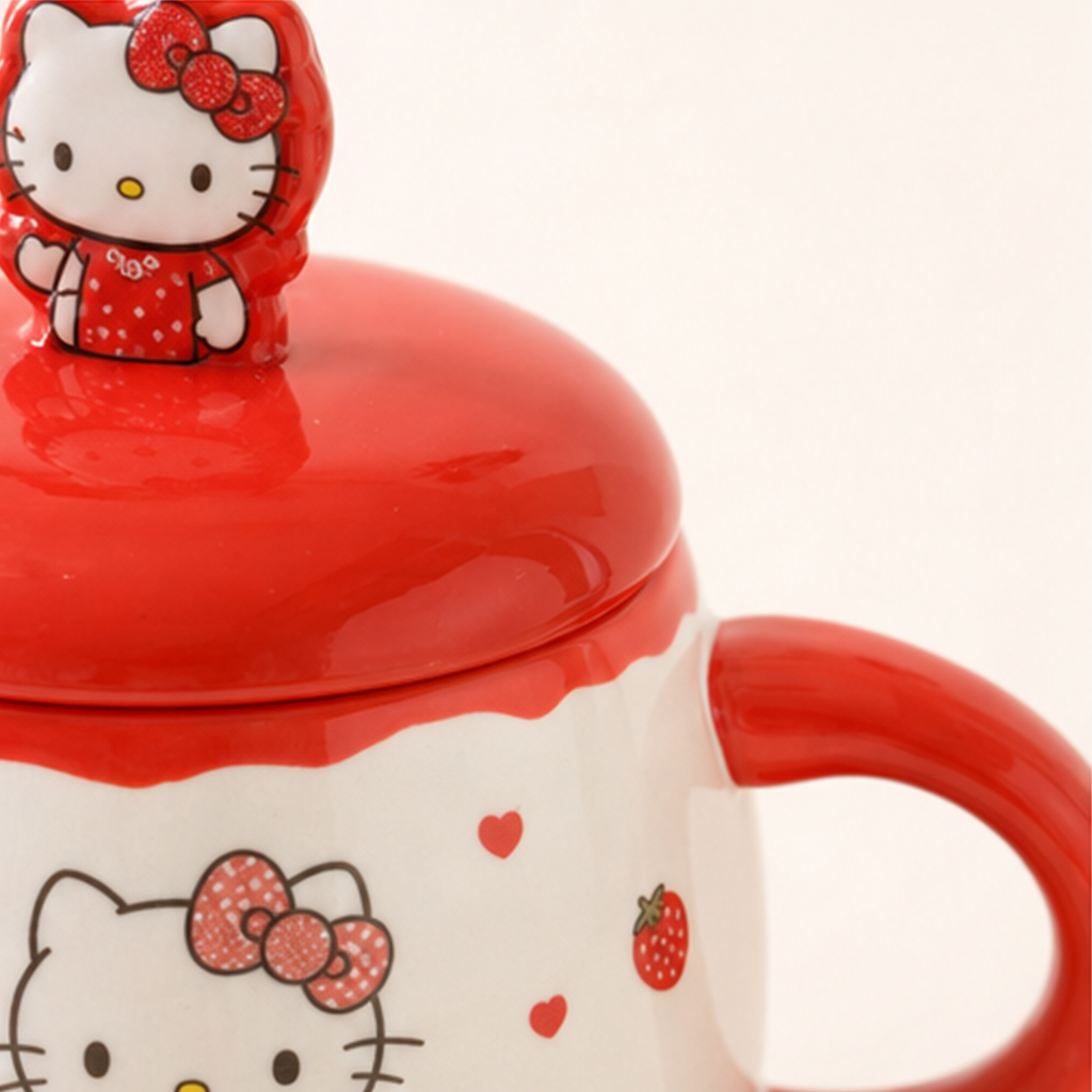 ハローキティ ふた付き陶器マグ 400ml
