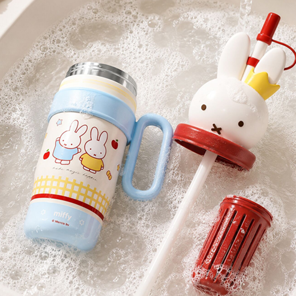 ミッフィー 3Dふた付き保温ストローカップ 800ml ブルー