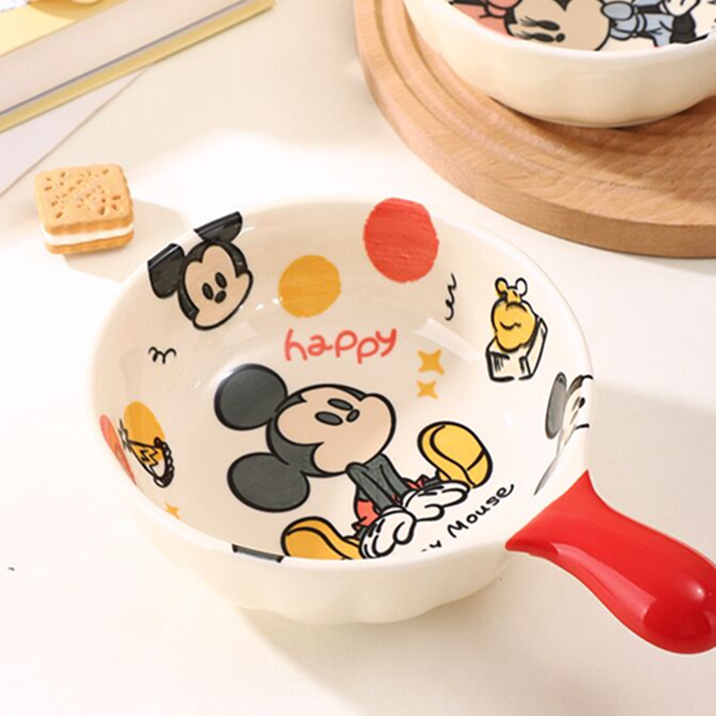 ディズニー ミッキーマウス 600ml セラミックハンドルボウル レッド