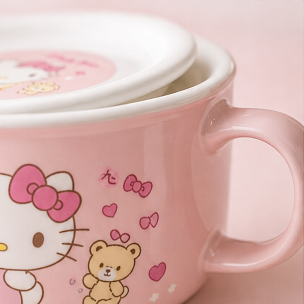 サンリオキャラクター ふた付き陶器ヌードルボウル