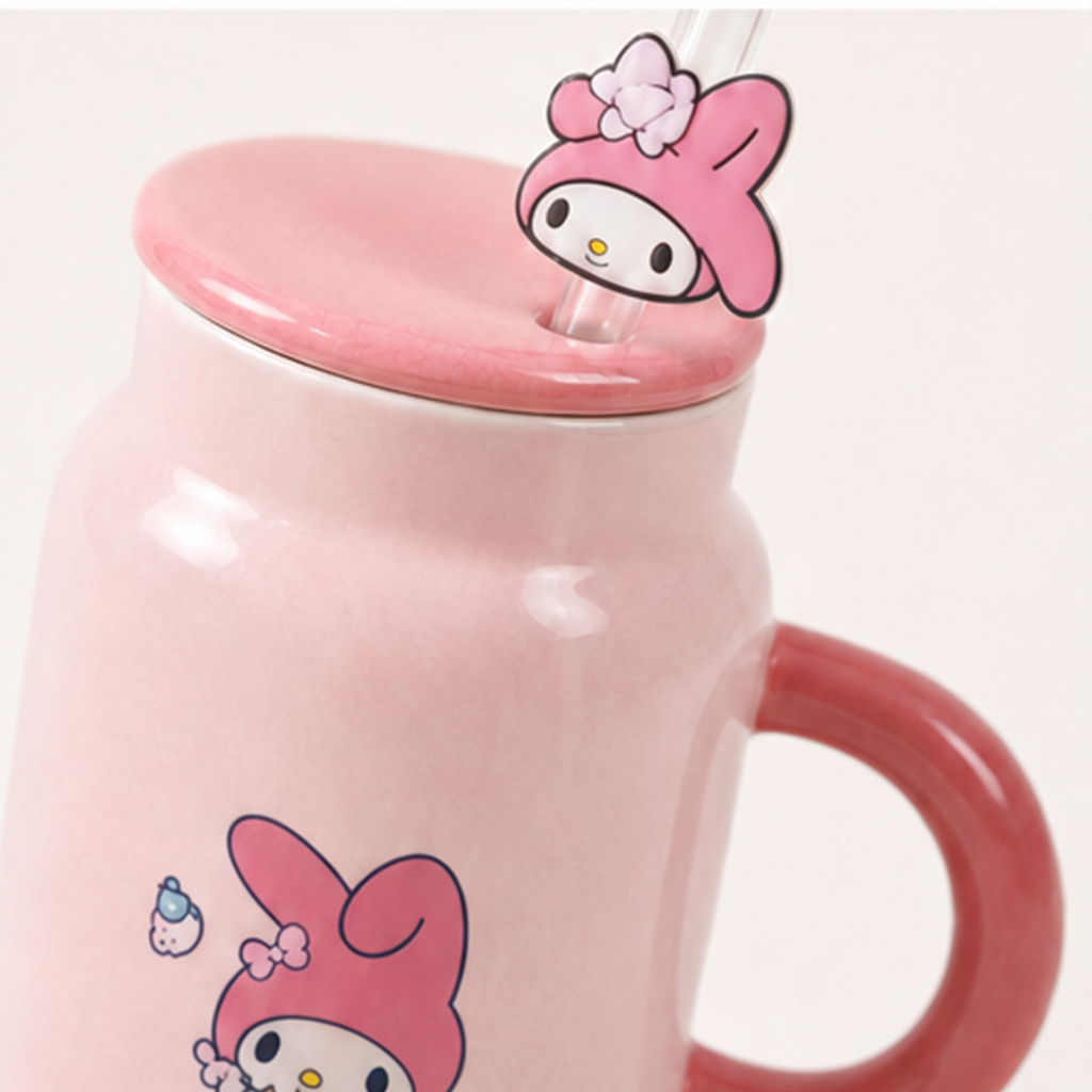 マイメロディ ストロー付き陶器マグ 400ml