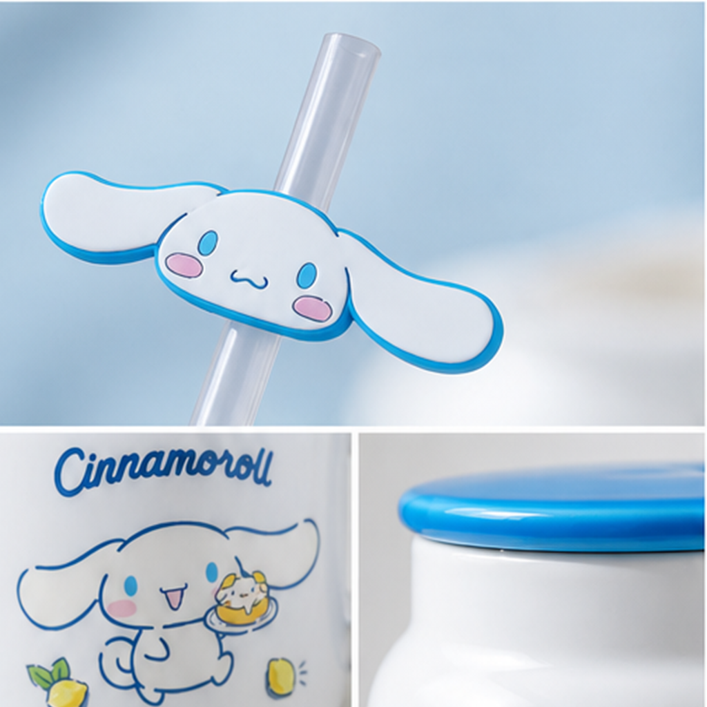 サンリオ シナモロール 400ml ふた付きセラミックストローマグ