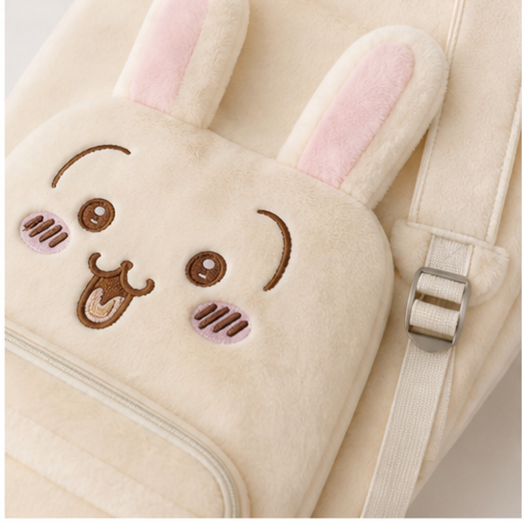 ちいかわ うさぎ 刺繍フェイスもこもこリュック