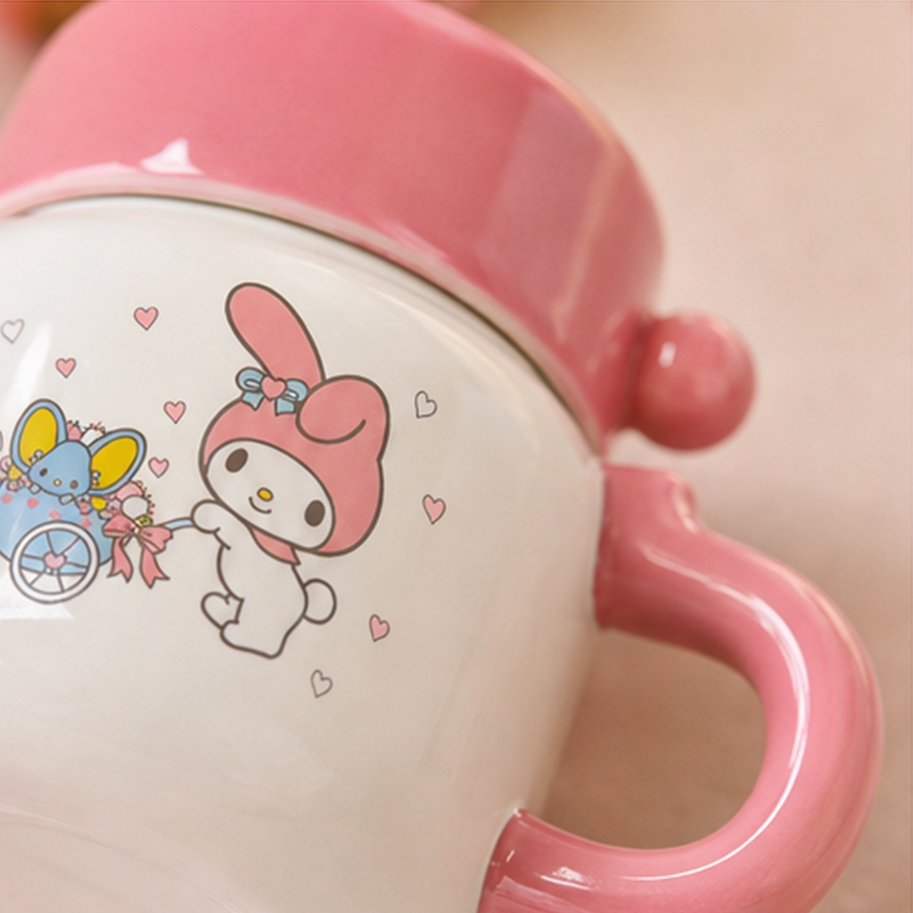 サンリオ マイメロディ ふた付きセラミックマグ ギフトボックス入り ピンク