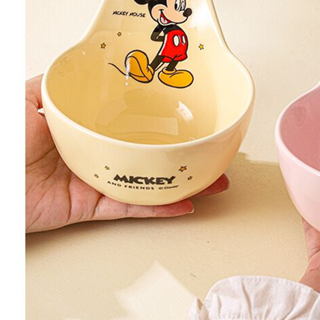 ミッキーマウス セラミックライスボウル＆スプーン 340ml イエロー