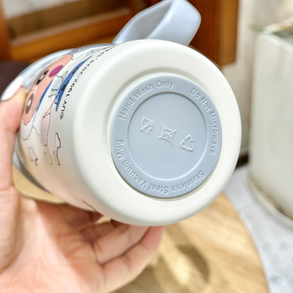 クレヨンしんちゃん シロ 880ml 大ハンドル 保温ストローボトル ホワイト