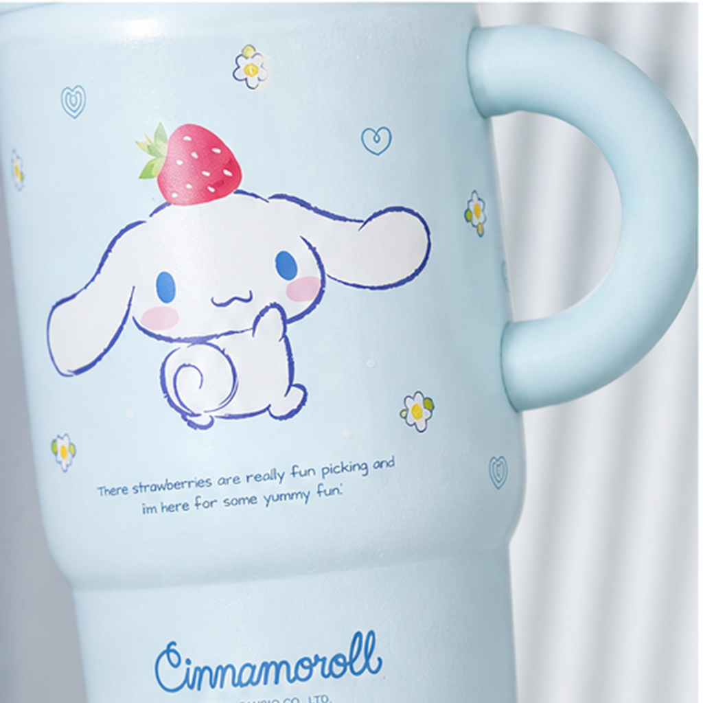 シナモロール 650ml 316ステンレス ストロー付き保温タンブラー ブルー