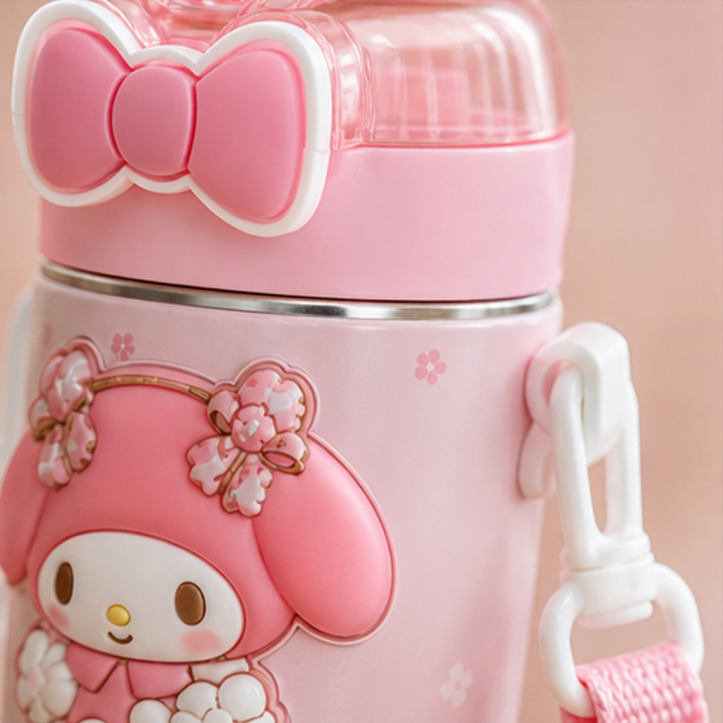 マイメロディ 580ml 2WAYキッズ保温ボトル ショルダー付き