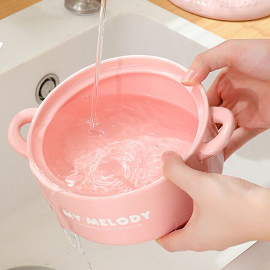 マイメロディ ふた付き両手セラミックヌードルボウル 1300ml