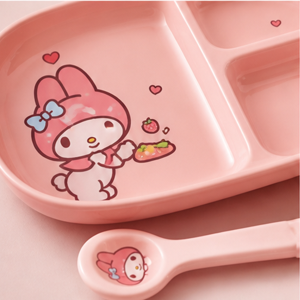 マイメロディ 3仕切りセラミックプレート 食器セット