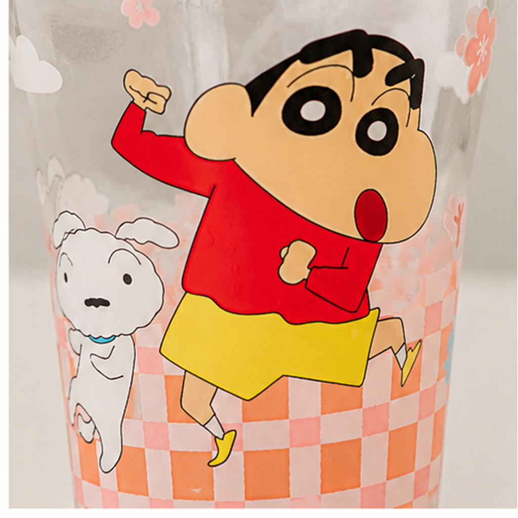 クレヨンしんちゃん 500ml ガラスタンブラー ピンク