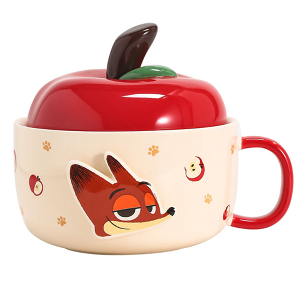 ディズニー ズートピア ニック 1050ml りんご型ふた付き セラミックボウル