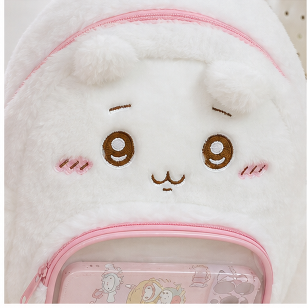 ちいかわ もこもこフェイスリュック ピンク