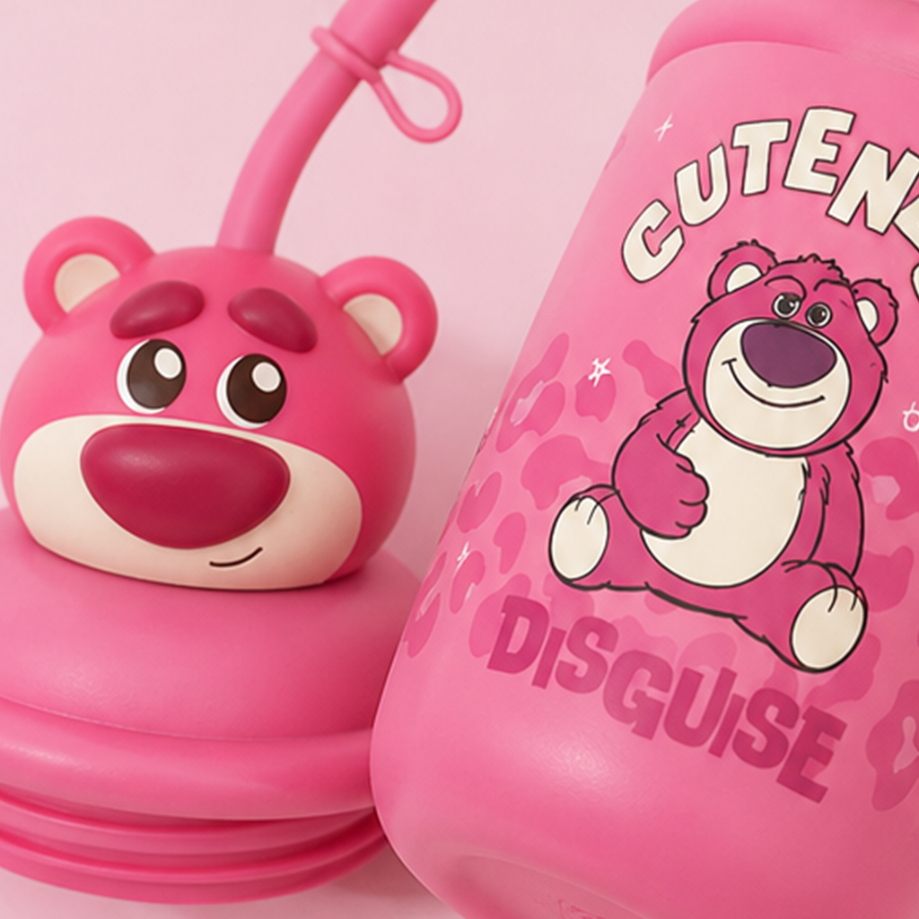 ディズニー ロッツォ 380ml 316ステンレス ストロー付きキッズボトル ピンク