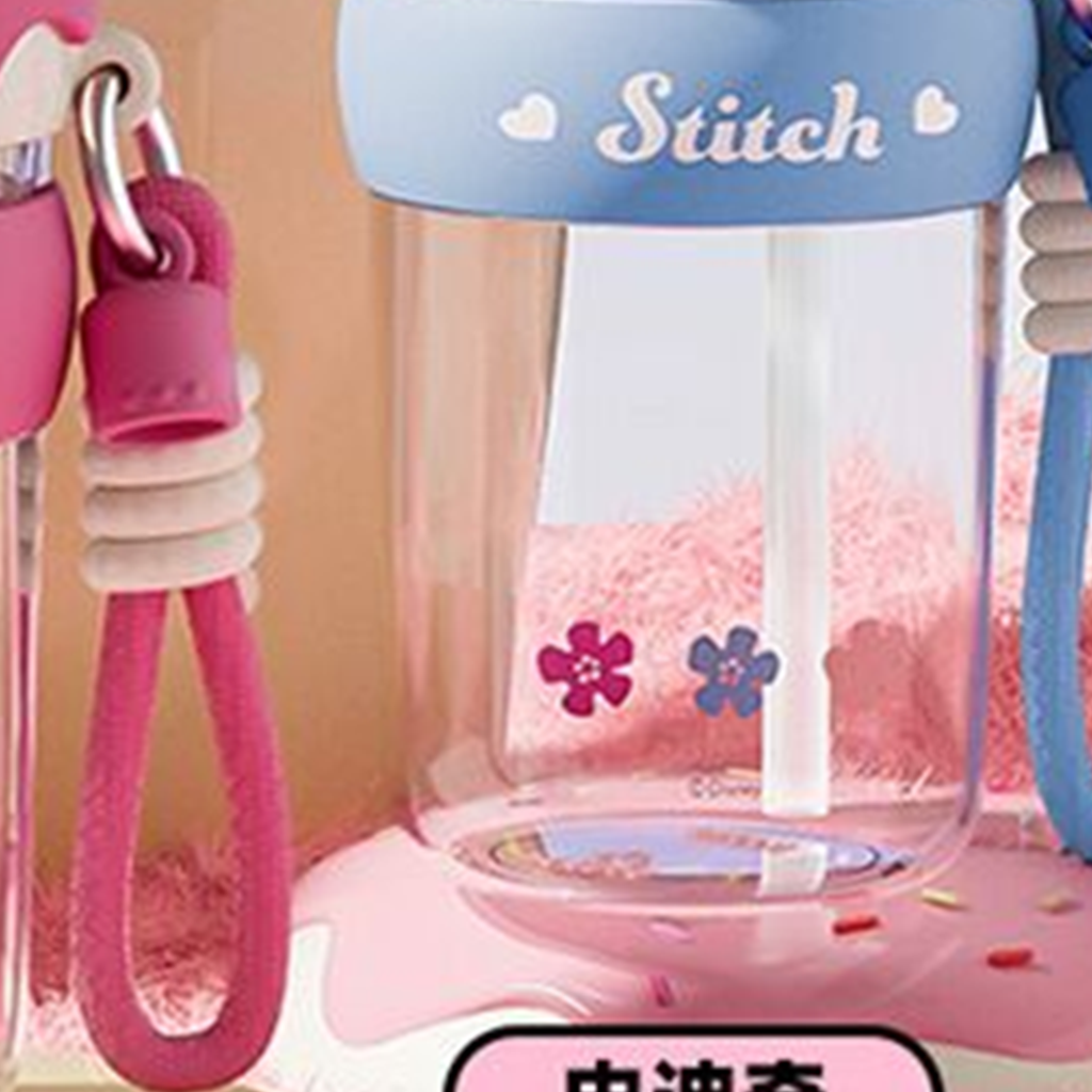 ディズニー スティッチ 携帯ストローボトル ブルー