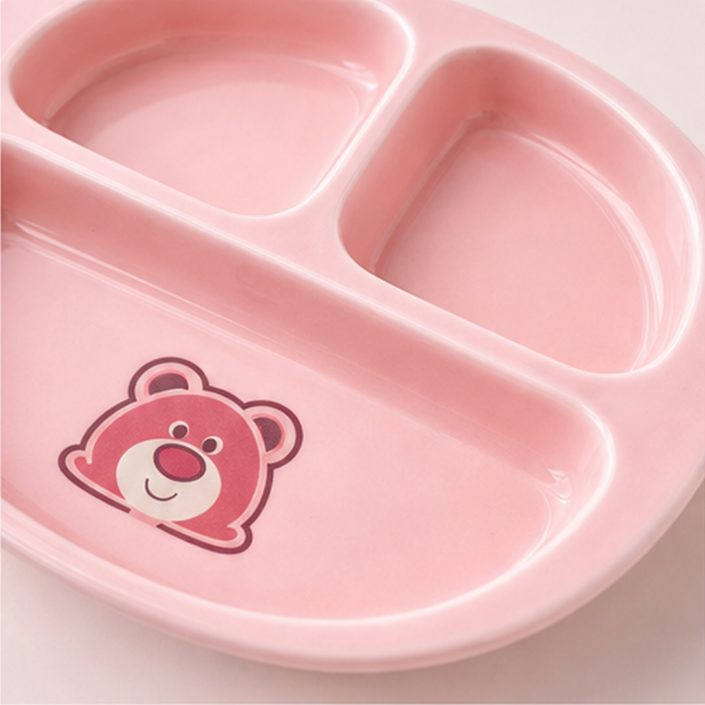 ロッツォ ピンク3分割セラミックプレート