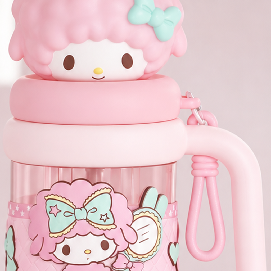 サンリオ マイスウィートピアノ 1200ml 大容量ストロー付きキッズボトル ピンク