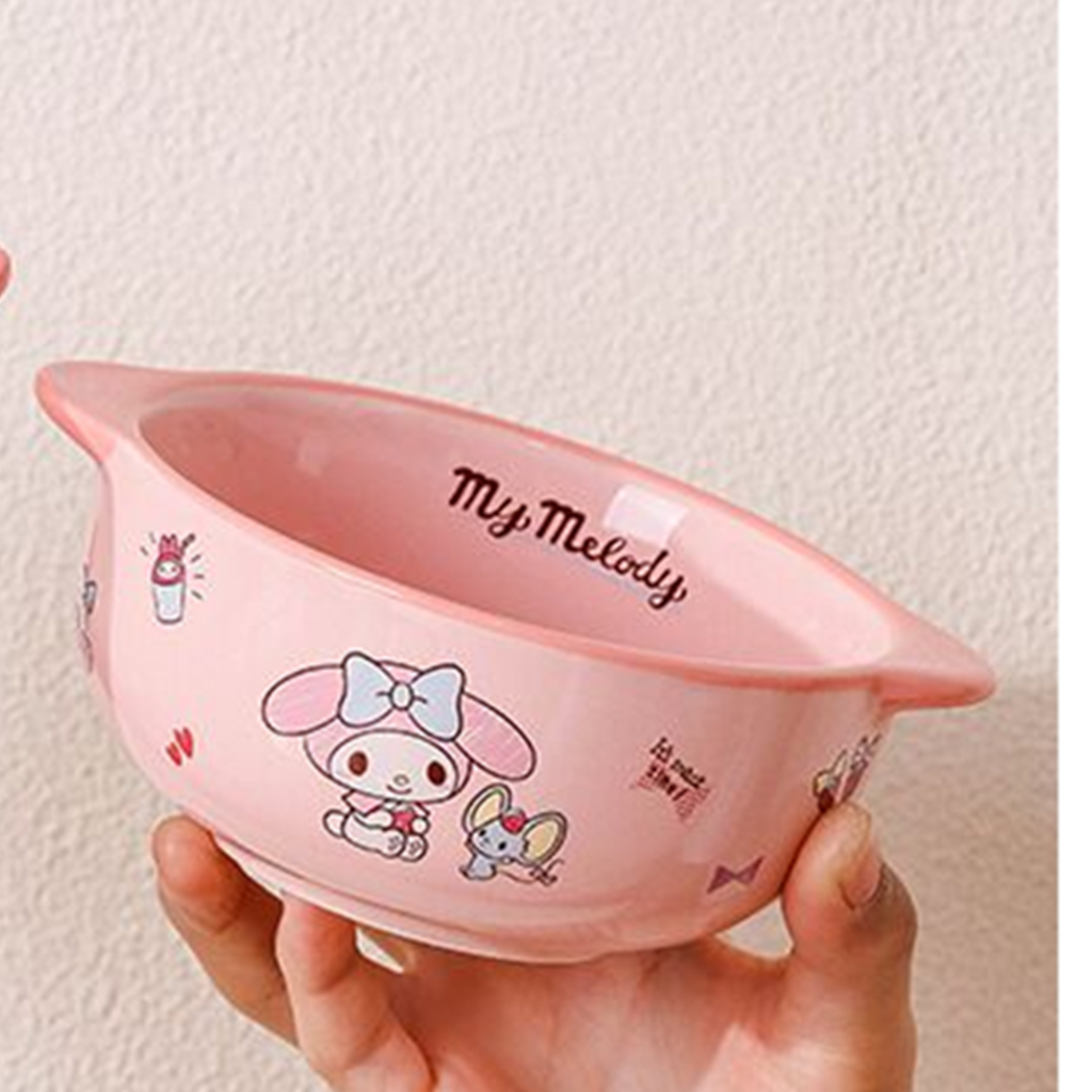 サンリオ マイメロディ 両手付きセラミックボウル 350ml ピンク