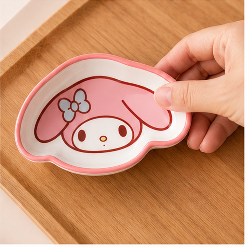 マイメロディ フェイス型ミニ陶磁器プレート