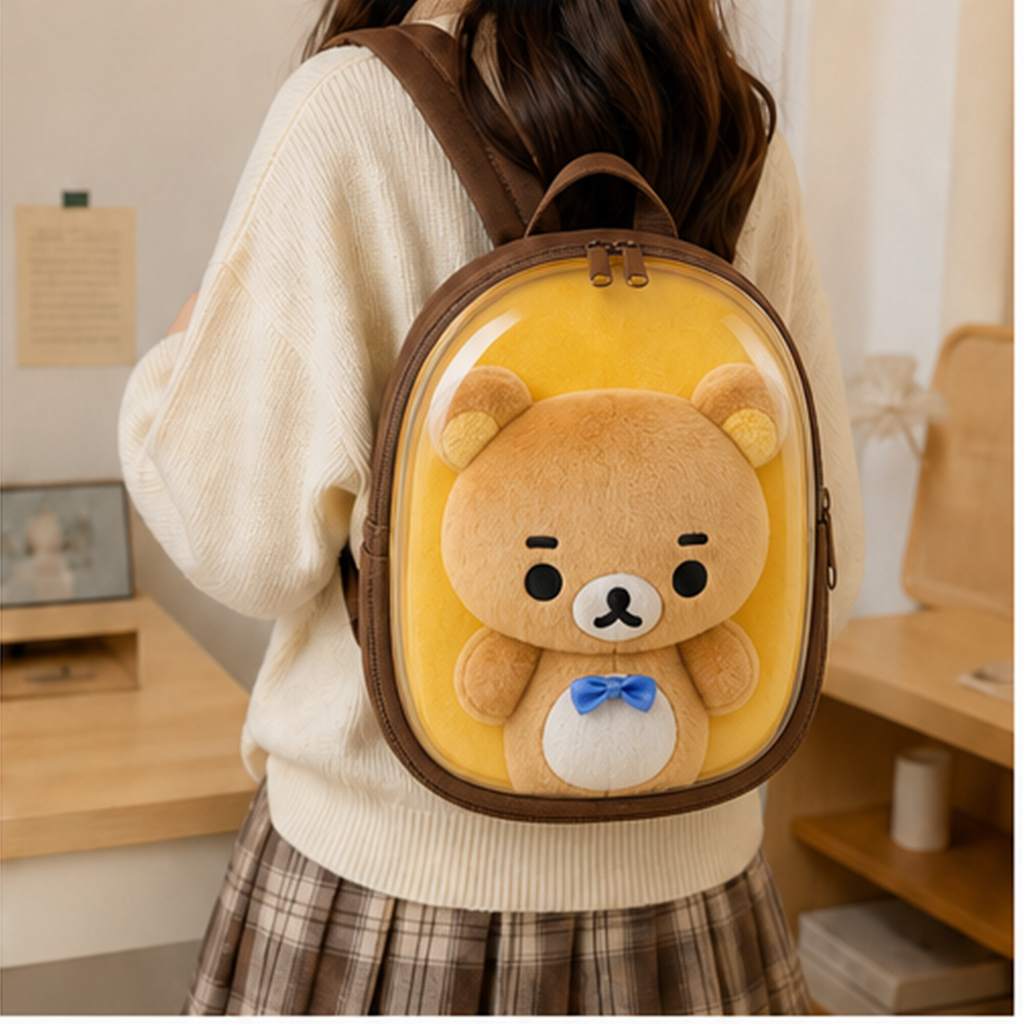 リラックマ ぬいぐるみフェイスリュック ブラウン