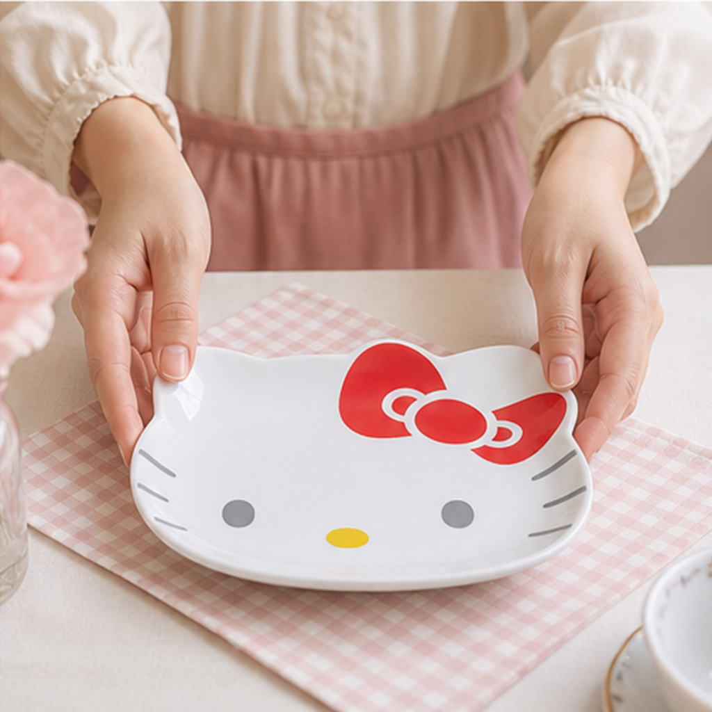 ハローキティ フェイス型セラミックプレート