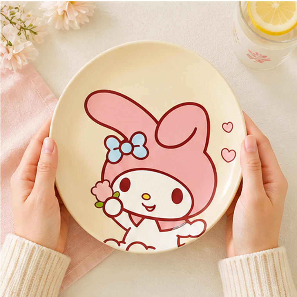 サンリオ マイメロディ 8インチ セラミックディナープレート クリーム