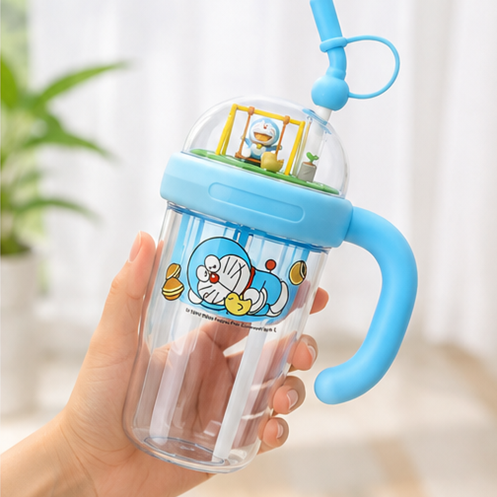 ドラえもん 1090ml ブランコ付き ストローボトル ブルー