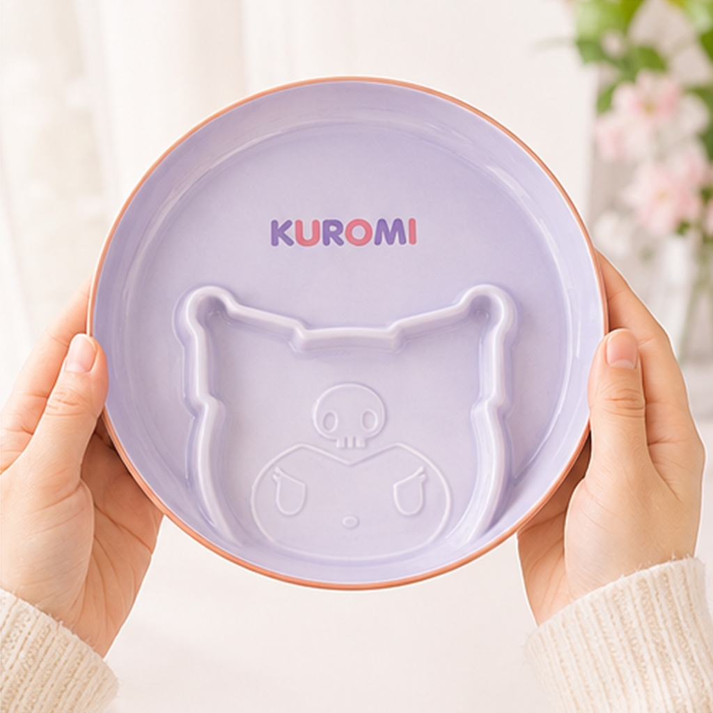 サンリオ クロミ 23cm セラミック仕切りプレート パープル