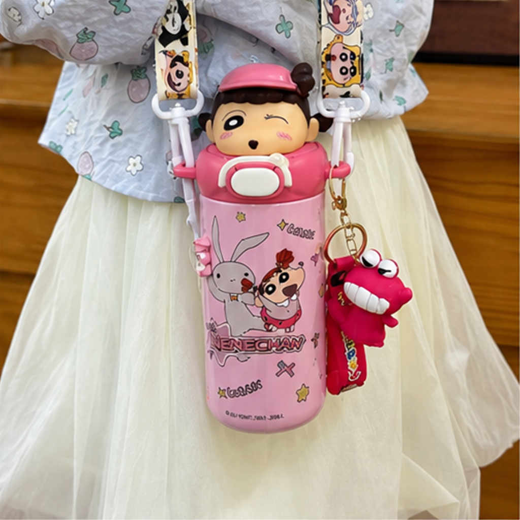 クレヨンしんちゃん ネネちゃん 480ml 316ステンレス 保温ストローボトル ピンク