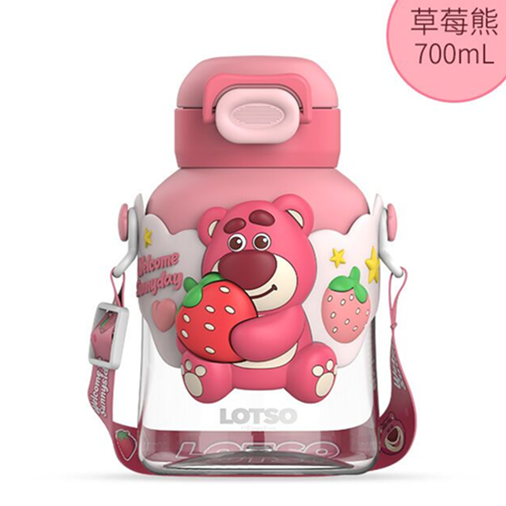 ロッツォ ストロー付きウォーターボトル 700ml ピンク