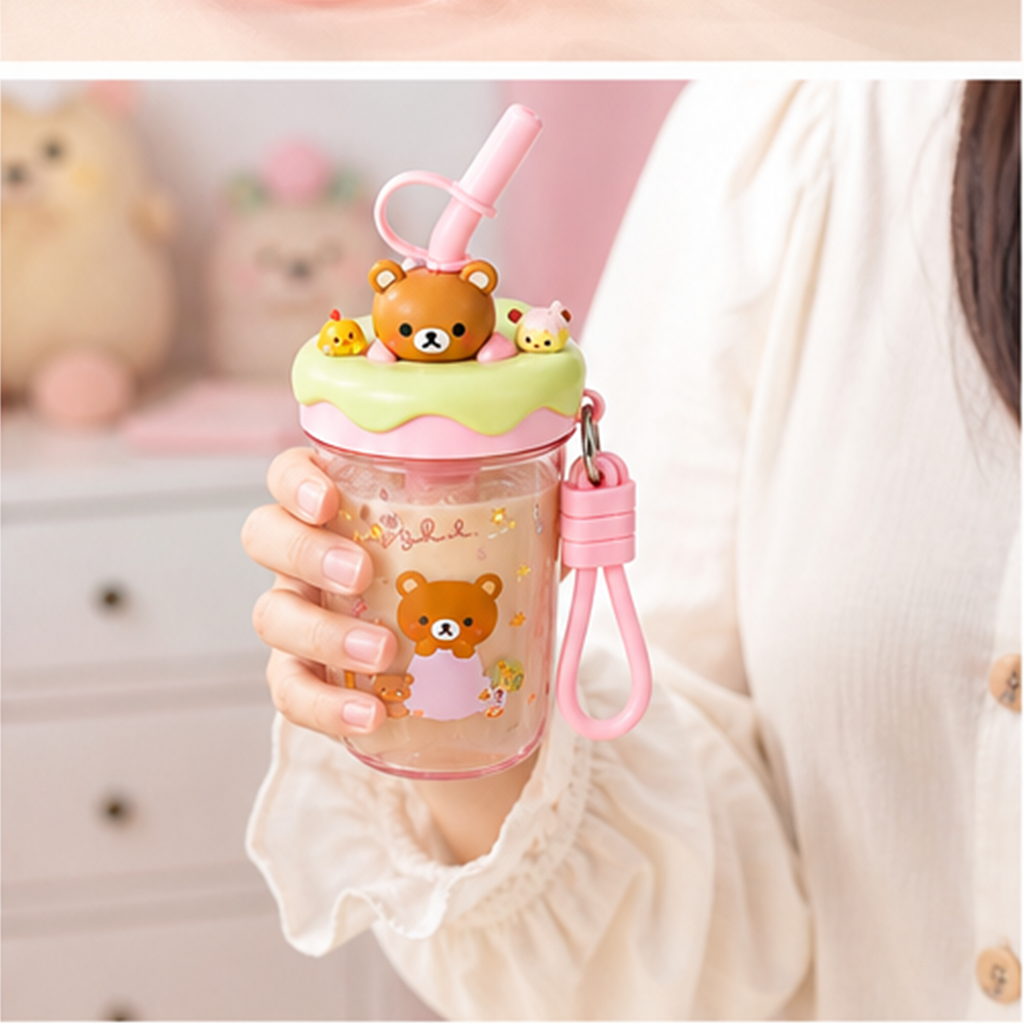 リラックマ 370mlかき混ぜストローカップ