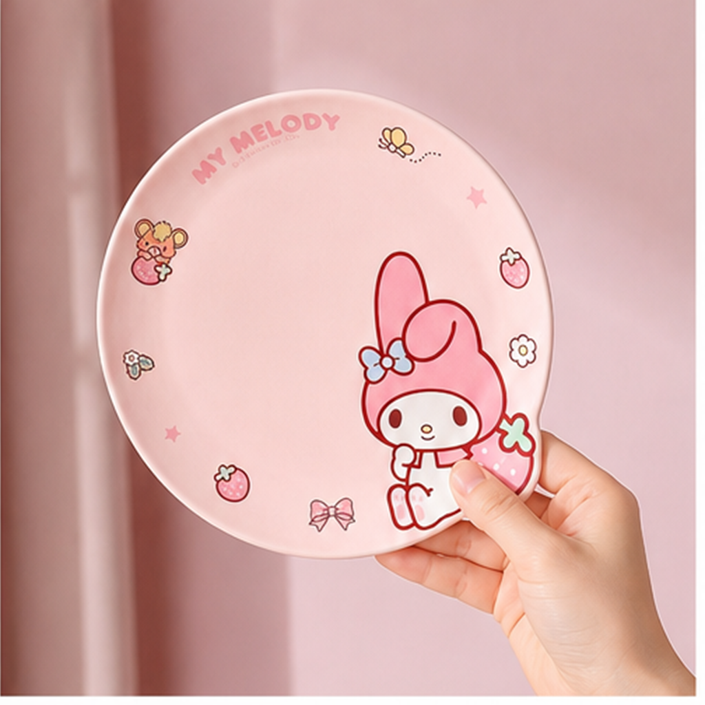 マイメロディ 7インチ セラミックプレート 18cm ピンク